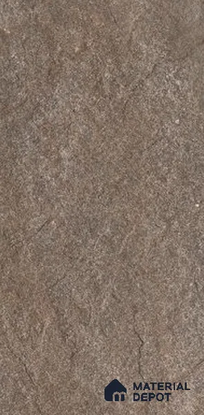 Stone Floor Tile TL 06023 AG Evoque Brown 2 ft x 11.8 Inch Anti Skid Tiles Vitrified Matte Slate Punch Finish - 12 mm | 8 Random Design  Ideal For Parking, Outdoor, Balcony