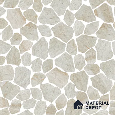 Stone Floor Tile TL 10542  Alphine Stone Anti Skid Tiles Matte Finish Vitrified Tile - 12 mm | Box Contains Mixed Sizes of (12 Pieces215x145 mm, 6 Pieces of 306x221 mm) | Suitable for Patio, Parking, Garden, HighTraffic Areas | Box Contains Coverage Area of 6.45 Sq. Ft.