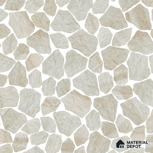 Stone Floor Tile TL 10542  Alphine Stone Anti Skid Tiles Matte Finish Vitrified Tile - 12 mm | Box Contains Mixed Sizes of (12 Pieces215x145 mm, 6 Pieces of 306x221 mm) | Suitable for Patio, Parking, Garden, HighTraffic Areas | Box Contains Coverage Area of 6.45 Sq. Ft.
