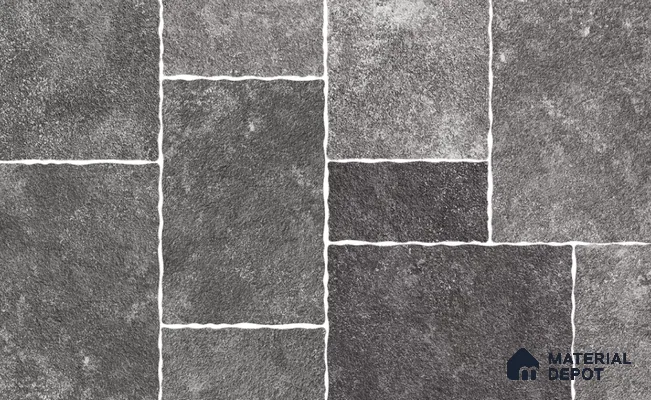 Stone Floor Tile TL 10533  Basalt Grey Anti Skid Tiles Matte Finish Vitrified Tile - 15 mm | Box Contains Mixed Sizes of (202x202 mm, 302x202 mm, 202x96 mm, 4 Piece Each) | Suitable for Patio, Open Area, Parking, Outdoor,  HighTraffic Areas | Box contains Coverage Area of 5.17 Sq. Ft.