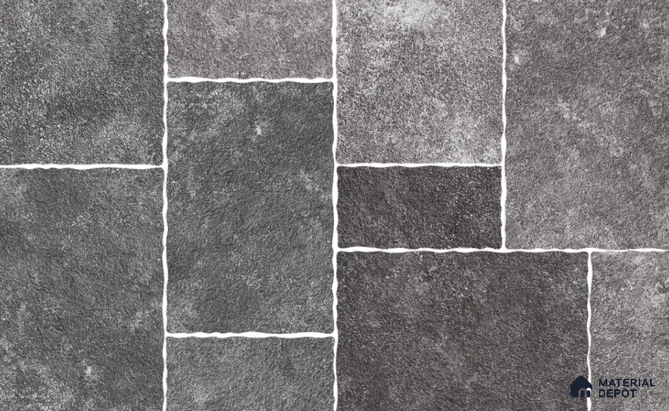 Stone Floor Tile TL 10533 Basalt Grey Anti Skid Tiles Matte Finish Vitrified Tile - 15 mm | Box Contains Mixed Sizes of (202x202 mm, 302x202 mm, 202x96 mm, 4 Piece Each) | Suitable for Patio, Open Area, Parking, Outdoor, HighTraffic Areas | Box contains Coverage Area of 5.17 Sq. Ft.