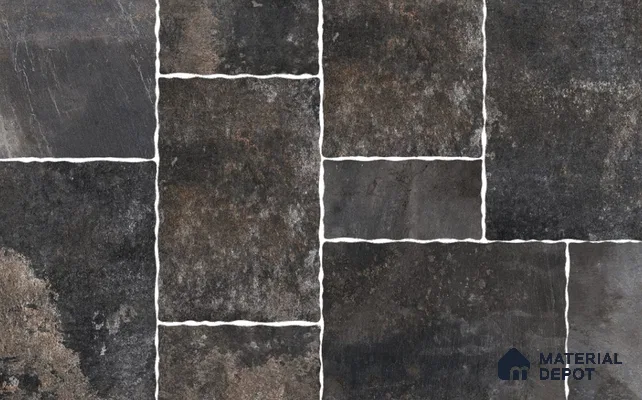 Stone Floor Tile TL 10534  Castle Namur Anti Skid Tiles Matte Finish Vitrified Tile - 15 mm | Box Contains Mixed Sizes of (202x202 mm, 302x202 mm, 202x96 mm, 4 Piece Each) | Suitable for Patio, Open Area, Parking, Outdoor,  HighTraffic Areas | Box contains Coverage Area of 5.17 Sq. Ft.