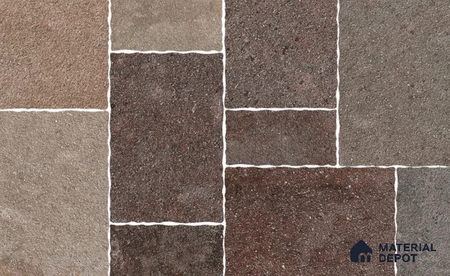 Stone Floor Tile TL 10536  Porfido Anti Skid Tiles Matte Finish Vitrified Tile - 15 mm | Box Contains Mixed Sizes of (202x202 mm, 302x202 mm, 202x96 mm, 4 Piece Each) | Suitable for Patio, Open Area, Parking, Outdoor,  HighTraffic Areas | Box contains Coverage Area of 5.17 Sq. Ft.