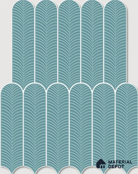 Subway Wall Tile TL 10742 Feather Series Aqua Mist 1 ft x 3 in Ceramic Glossy Finish - 10 mm | Suitable for Highlighter Walls, Foyer, Bathroom, Kitchen Wall & Backsplashes