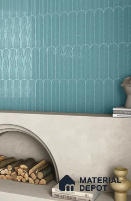 Subway Wall Tile TL 10742 Feather Series  Aqua Mist 1 ft x 3 in Ceramic Glossy Finish - 10 mm | Suitable for Highlighter Walls, Foyer, Bathroom, Kitchen Wall & Backsplashes