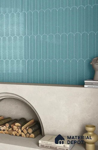 Subway Wall Tile TL 10742 Feather Series  Aqua Mist 1 ft x 3 in Ceramic Glossy Finish - 10 mm | Suitable for Highlighter Walls, Foyer, Bathroom, Kitchen Wall & Backsplashes