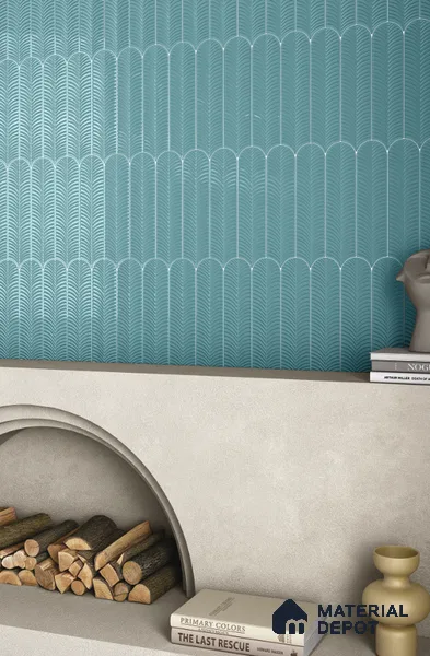 Subway Wall Tile TL 10742 Feather Series Aqua Mist 1 ft x 3 in Ceramic Glossy Finish - 10 mm | Suitable for Highlighter Walls, Foyer, Bathroom, Kitchen Wall & Backsplashes