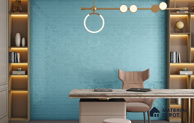 Subway Wall Tile TL 10741 Texturax Series  Aqua Mist 1 ft x 3 in Ceramic Glossy Finish - 10 mm | 3 Random Design | Suitable for Highlighter Walls, Foyer, Bathroom, Kitchen Wall & Backsplashes