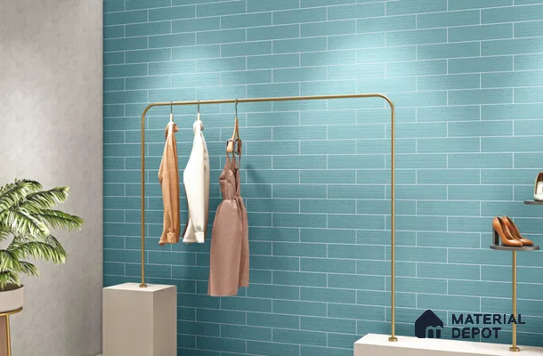 Subway Wall Tile TL 10530 Lavaline Series  Aqua Mist 1 ft x 3 in Ceramic Glossy Finish - 10 mm | 3 Random Design | Suitable for Highlighter Walls, Foyer, Bathroom, Kitchen Wall & Backsplashes