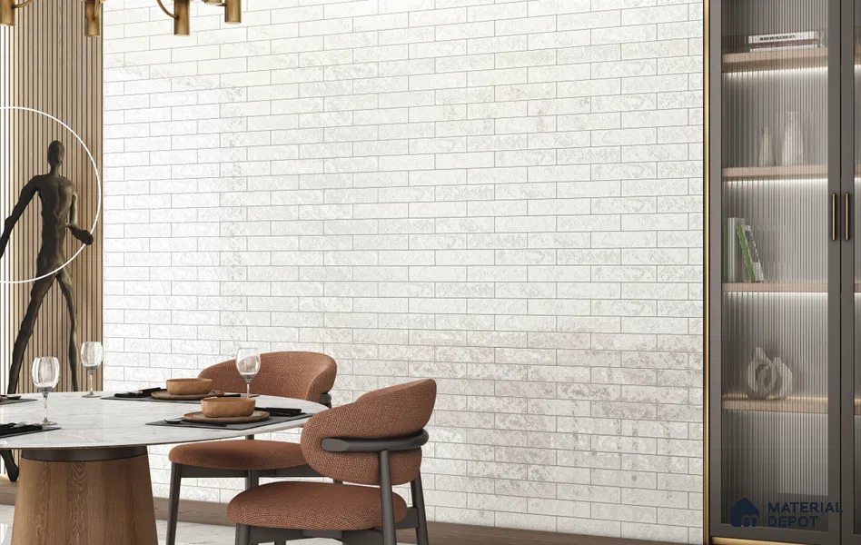 Subway Wall Tile TL 10741 B Texturax Series  Cream Alloy 1 ft x 3 in Ceramic Glossy Finish - 10 mm | 3 Random Design | Suitable for Highlighter Walls, Foyer, Bathroom, Kitchen Wall & Backsplashes