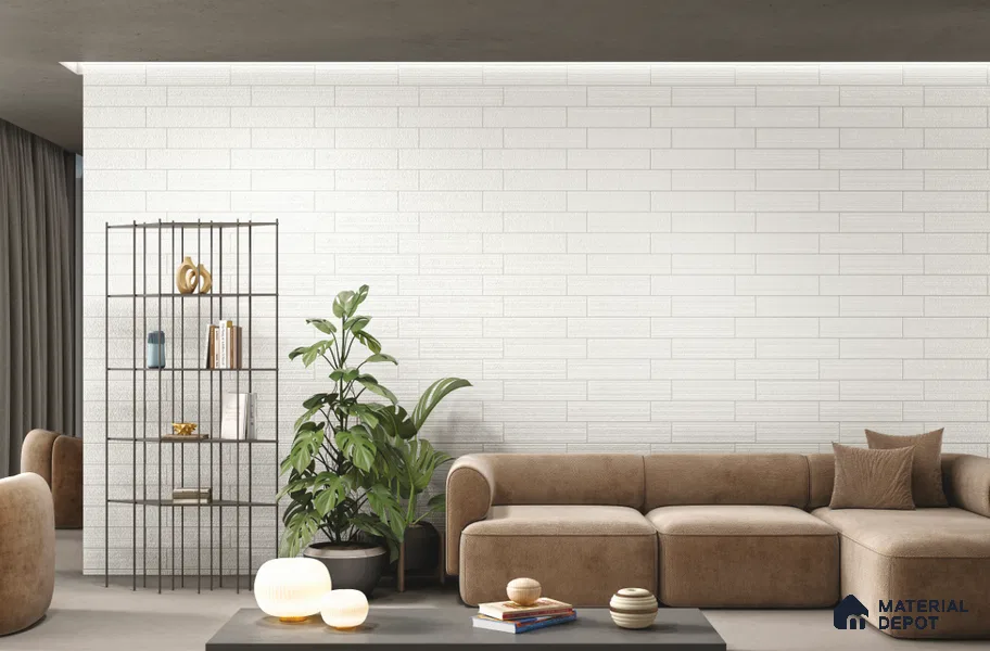Subway Wall Tile TL 10530 B Lavaline Series  Cream Alloy 1 ft x 3 in Ceramic Glossy Finish - 10 mm | 3 Random Design | Suitable for Highlighter Walls, Foyer, Bathroom, Kitchen Wall & Backsplashes (Sample)