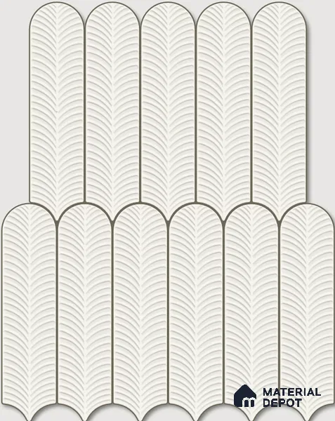 Subway Wall Tile TL 10742 B Feather Series Cream Alloy 1 ft x 3 in Ceramic Glossy Finish - 10 mm | Suitable for Highlighter Walls, Foyer, Bathroom, Kitchen Wall & Backsplashes