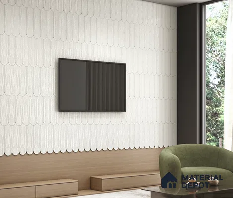 Subway Wall Tile TL 10742 B Feather Series  Cream Alloy 1 ft x 3 in Ceramic Glossy Finish - 10 mm | Suitable for Highlighter Walls, Foyer, Bathroom, Kitchen Wall & Backsplashes