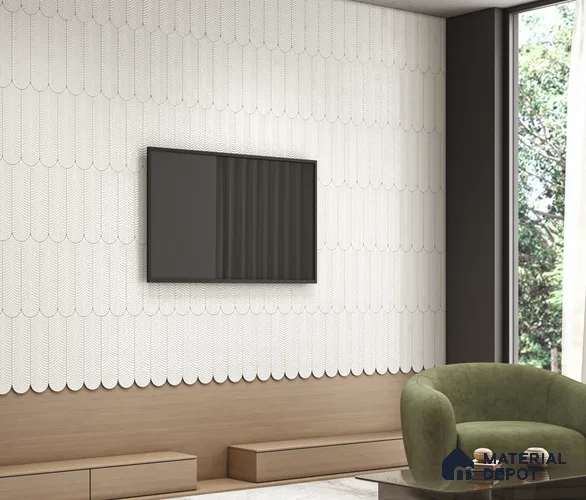 Subway Wall Tile TL 10742 B Feather Series  Cream Alloy 1 ft x 3 in Ceramic Glossy Finish - 10 mm | Suitable for Highlighter Walls, Foyer, Bathroom, Kitchen Wall & Backsplashes