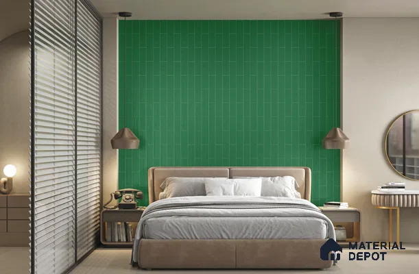 Subway Wall Tile TL 10530 C Lavaline Series  Emerald Shine 1 ft x 3 in Ceramic Glossy Finish - 10 mm | 3 Random Design | Suitable for Highlighter Walls, Foyer, Bathroom, Kitchen Wall & Backsplashes