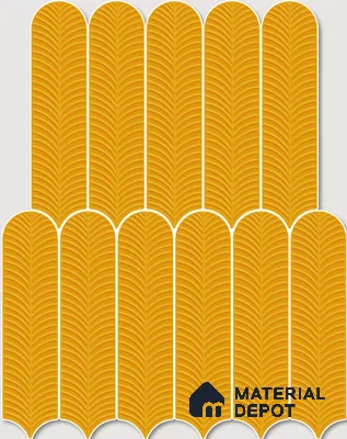Subway Wall Tile TL 10742 E Feather Series  Honey Shine 1 ft x 3 in Ceramic Glossy Finish - 10 mm | Suitable for Highlighter Walls, Foyer, Bathroom, Kitchen Wall & Backsplashes