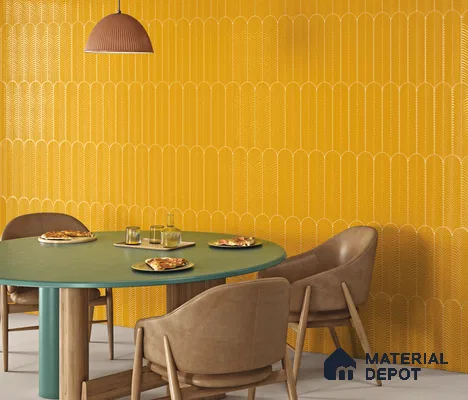 Subway Wall Tile TL 10742 E Feather Series  Honey Shine 1 ft x 3 in Ceramic Glossy Finish - 10 mm | Suitable for Highlighter Walls, Foyer, Bathroom, Kitchen Wall & Backsplashes
