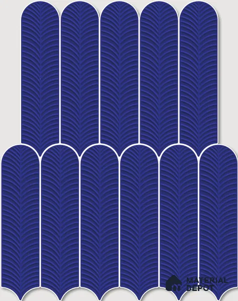 Subway Wall Tile TL 10742 F Feather Series Indigo Blue 1 ft x 3 in Ceramic Glossy Finish - 10 mm | Suitable for Highlighter Walls, Foyer, Bathroom, Kitchen Wall & Backsplashes