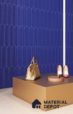 Subway Wall Tile TL 10742 F Feather Series  Indigo Blue 1 ft x 3 in Ceramic Glossy Finish - 10 mm | Suitable for Highlighter Walls, Foyer, Bathroom, Kitchen Wall & Backsplashes