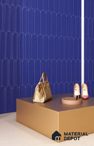 Subway Wall Tile TL 10742 F Feather Series  Indigo Blue 1 ft x 3 in Ceramic Glossy Finish - 10 mm | Suitable for Highlighter Walls, Foyer, Bathroom, Kitchen Wall & Backsplashes