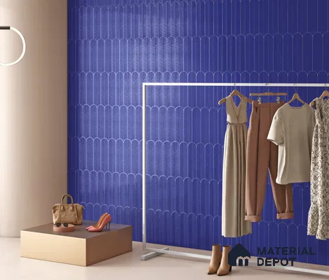 Subway Wall Tile TL 10742 F Feather Series  Indigo Blue 1 ft x 3 in Ceramic Glossy Finish - 10 mm | Suitable for Highlighter Walls, Foyer, Bathroom, Kitchen Wall & Backsplashes