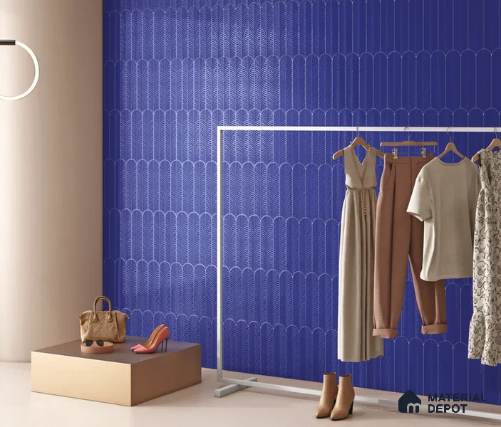 Subway Wall Tile TL 10742 F Feather Series Indigo Blue 1 ft x 3 in Ceramic Glossy Finish - 10 mm | Suitable for Highlighter Walls, Foyer, Bathroom, Kitchen Wall & Backsplashes