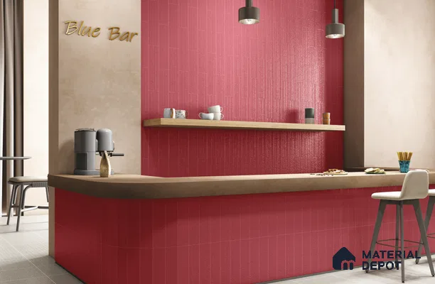 Subway Wall Tile TL 10530 G Lavaline Series  Ruby Rush 1 ft x 3 in Ceramic Glossy Finish - 10 mm | 3 Random Design | Suitable for Highlighter Walls, Foyer, Bathroom, Kitchen Wall & Backsplashes