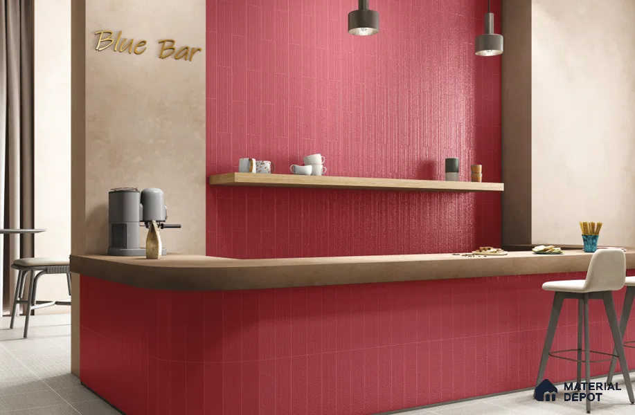 Subway Wall Tile TL 10530 G Lavaline Series  Ruby Rush 1 ft x 3 in Ceramic Glossy Finish - 10 mm | 3 Random Design | Suitable for Highlighter Walls, Foyer, Bathroom, Kitchen Wall & Backsplashes