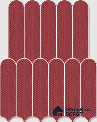 Subway Wall Tile TL 10742 G Feather Series  Ruby Rush 1 ft x 3 in Ceramic Glossy Finish - 10 mm | Suitable for Highlighter Walls, Foyer, Bathroom, Kitchen Wall & Backsplashes