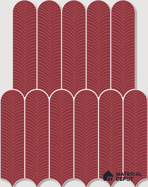 Subway Wall Tile TL 10742 G Feather Series  Ruby Rush 1 ft x 3 in Ceramic Glossy Finish - 10 mm | Suitable for Highlighter Walls, Foyer, Bathroom, Kitchen Wall & Backsplashes
