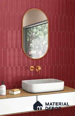 Subway Wall Tile TL 10742 G Feather Series  Ruby Rush 1 ft x 3 in Ceramic Glossy Finish - 10 mm | Suitable for Highlighter Walls, Foyer, Bathroom, Kitchen Wall & Backsplashes