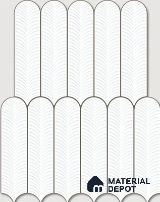 Subway Wall Tile TL 10742 H Feather Series  Silk Snow 1 ft x 3 in Ceramic Glossy Finish - 10 mm | Suitable for Highlighter Walls, Foyer, Bathroom, Kitchen Wall & Backsplashes