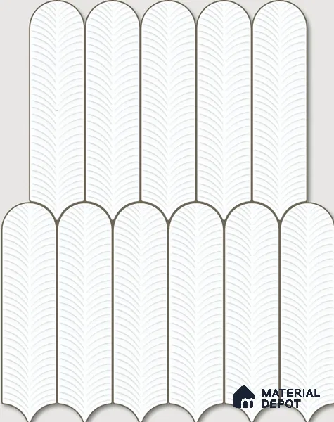 Subway Wall Tile TL 10742 H Feather Series Silk Snow 1 ft x 3 in Ceramic Glossy Finish - 10 mm | Suitable for Highlighter Walls, Foyer, Bathroom, Kitchen Wall & Backsplashes