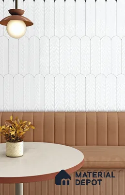 Subway Wall Tile TL 10742 H Feather Series  Silk Snow 1 ft x 3 in Ceramic Glossy Finish - 10 mm | Suitable for Highlighter Walls, Foyer, Bathroom, Kitchen Wall & Backsplashes