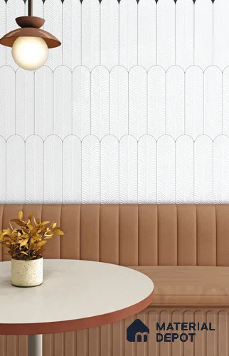 Subway Wall Tile TL 10742 H Feather Series  Silk Snow 1 ft x 3 in Ceramic Glossy Finish - 10 mm | Suitable for Highlighter Walls, Foyer, Bathroom, Kitchen Wall & Backsplashes