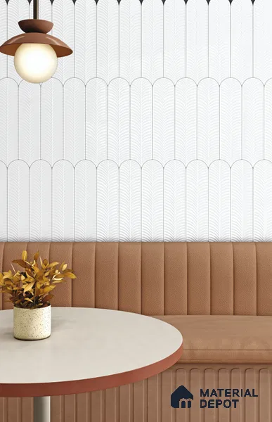 Subway Wall Tile TL 10742 H Feather Series Silk Snow 1 ft x 3 in Ceramic Glossy Finish - 10 mm | Suitable for Highlighter Walls, Foyer, Bathroom, Kitchen Wall & Backsplashes