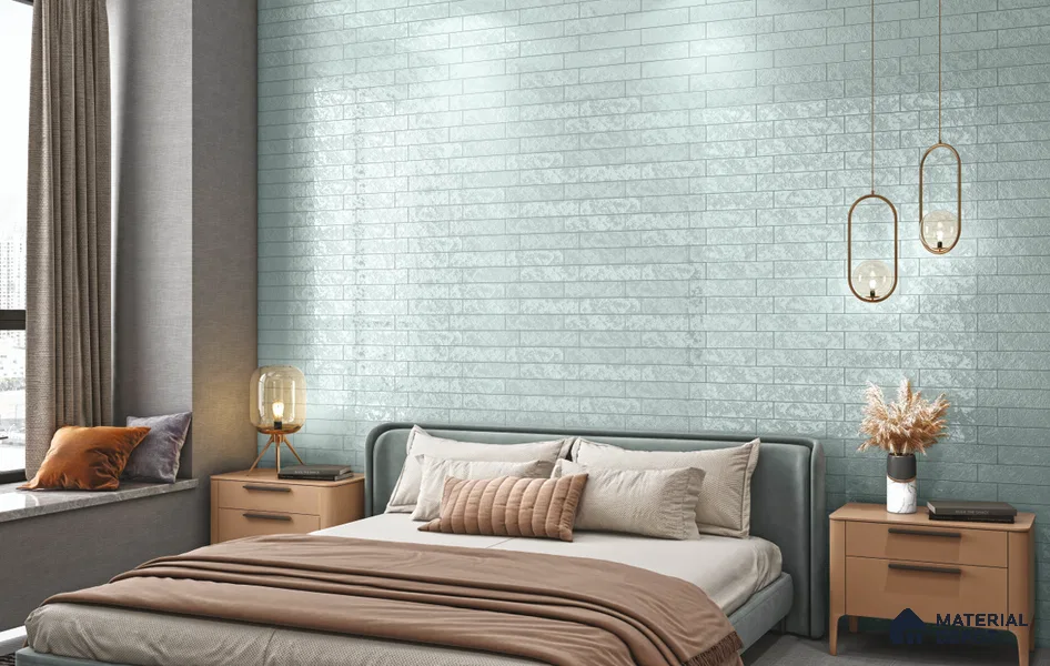 Subway Wall Tile TL 10741 I Texturax Series Soft Aqua 1 ft x 3 in Ceramic Glossy Finish - 10 mm | 3 Random Design | Suitable for Highlighter Walls, Foyer, Bathroom, Kitchen Wall & Backsplashes