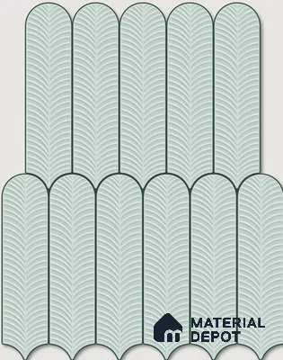Subway Wall Tile TL 10742 I Feather Series  Soft Aqua 1 ft x 3 in Ceramic Glossy Finish - 10 mm | Suitable for Highlighter Walls, Foyer, Bathroom, Kitchen Wall & Backsplashes