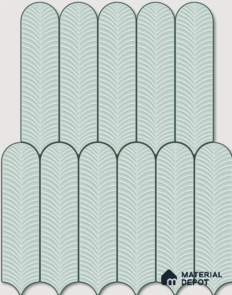 Subway Wall Tile TL 10742 I Feather Series  Soft Aqua 1 ft x 3 in Ceramic Glossy Finish - 10 mm | Suitable for Highlighter Walls, Foyer, Bathroom, Kitchen Wall & Backsplashes