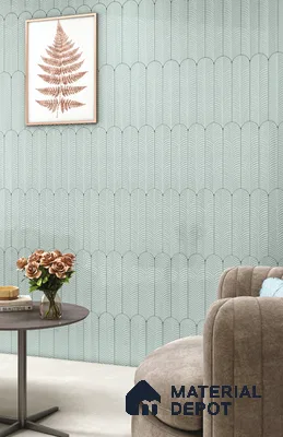 Subway Wall Tile TL 10742 I Feather Series  Soft Aqua 1 ft x 3 in Ceramic Glossy Finish - 10 mm | Suitable for Highlighter Walls, Foyer, Bathroom, Kitchen Wall & Backsplashes