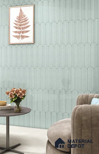 Subway Wall Tile TL 10742 I Feather Series  Soft Aqua 1 ft x 3 in Ceramic Glossy Finish - 10 mm | Suitable for Highlighter Walls, Foyer, Bathroom, Kitchen Wall & Backsplashes