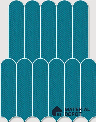 Subway Wall Tile TL 10742 J Feather Series  Teal Neo 1 ft x 3 in Ceramic Glossy Finish - 10 mm | Suitable for Highlighter Walls, Foyer, Bathroom, Kitchen Wall & Backsplashes