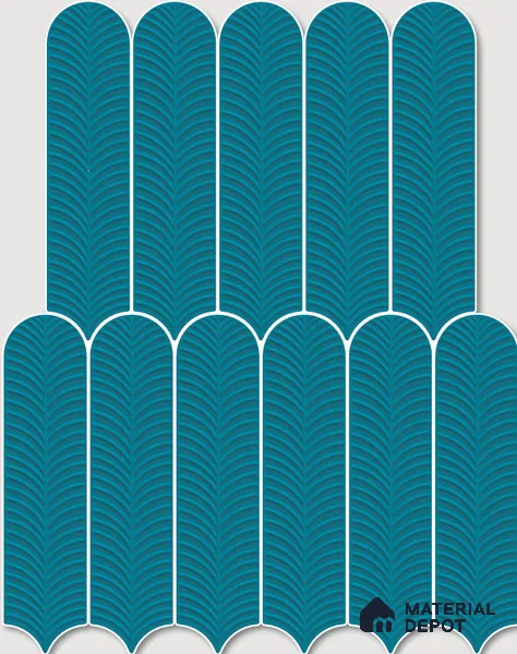 Subway Wall Tile TL 10742 J Feather Series  Teal Neo 1 ft x 3 in Ceramic Glossy Finish - 10 mm | Suitable for Highlighter Walls, Foyer, Bathroom, Kitchen Wall & Backsplashes