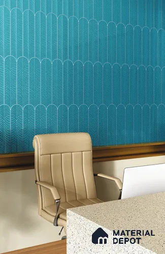 Subway Wall Tile TL 10742 J Feather Series  Teal Neo 1 ft x 3 in Ceramic Glossy Finish - 10 mm | Suitable for Highlighter Walls, Foyer, Bathroom, Kitchen Wall & Backsplashes