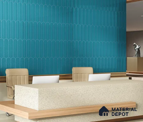 Subway Wall Tile TL 10742 J Feather Series  Teal Neo 1 ft x 3 in Ceramic Glossy Finish - 10 mm | Suitable for Highlighter Walls, Foyer, Bathroom, Kitchen Wall & Backsplashes