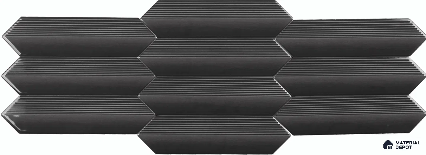 Subway Wall Tile TL 10531 Como Coal 1 ft x 3 in Ceramic Glossy Finish - 10 mm | Suitable for Highlighter Walls, Foyer, Bathroom, Kitchen Wall & Backsplashes