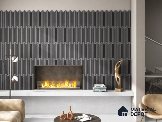 Subway Wall Tile TL 10531  Como Coal 1 ft x 3 in Ceramic Glossy Finish - 10 mm | Suitable for Highlighter Walls, Foyer, Bathroom, Kitchen Wall & Backsplashes