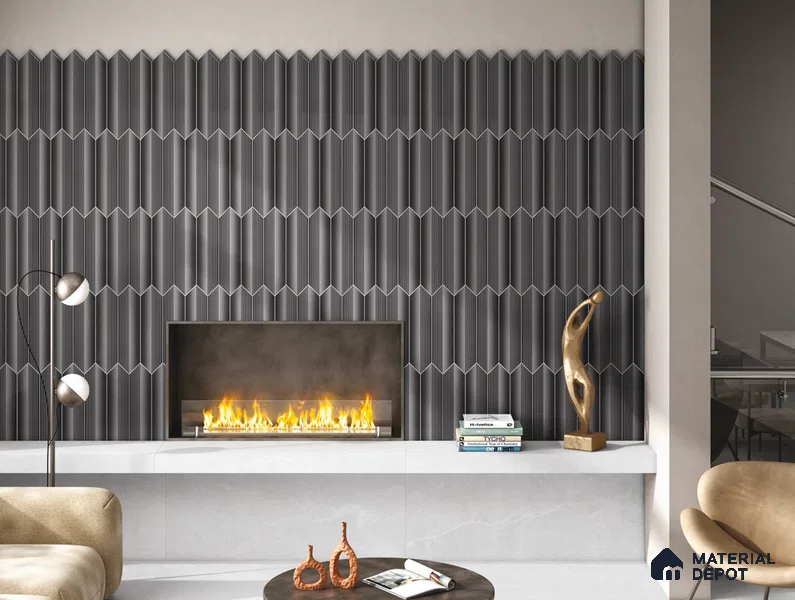 Subway Wall Tile TL 10531 Como Coal 1 ft x 3 in Ceramic Glossy Finish - 10 mm | Suitable for Highlighter Walls, Foyer, Bathroom, Kitchen Wall & Backsplashes