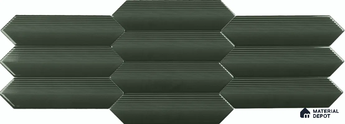 Subway Wall Tile TL 10531 B  Como Fern 1 ft x 3 in Ceramic Glossy Finish - 10 mm | Suitable for Highlighter Walls, Foyer, Bathroom, Kitchen Wall & Backsplashes