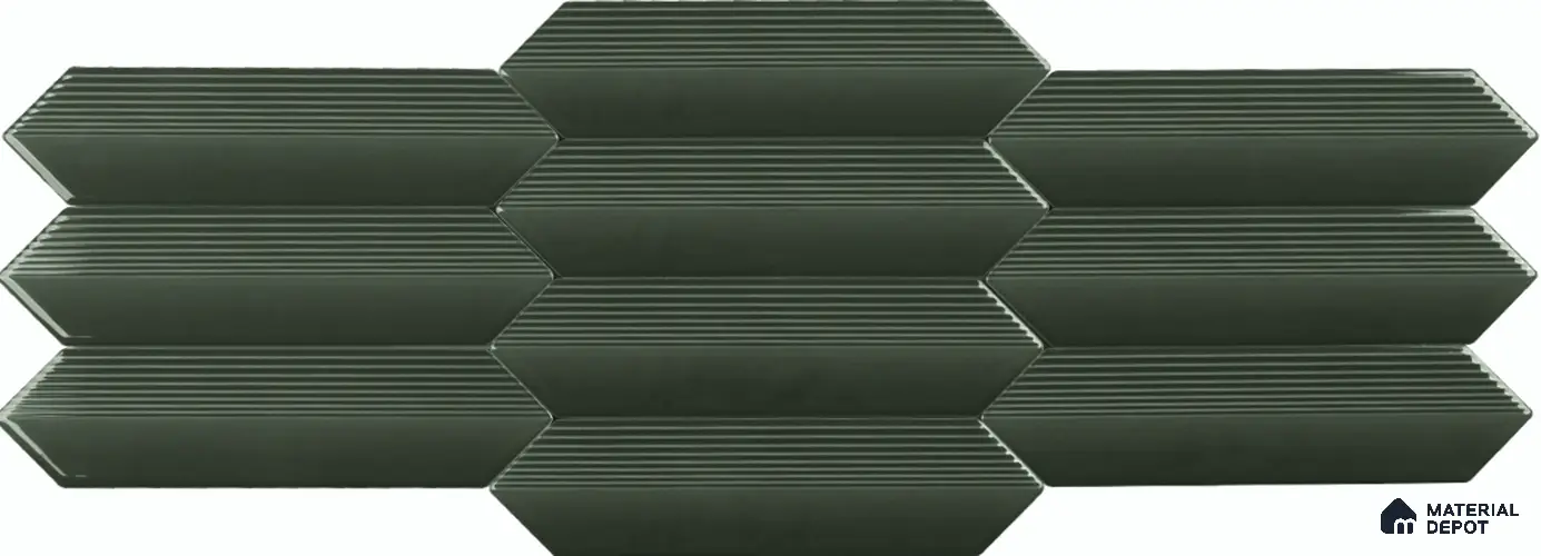 Subway Wall Tile TL 10531 B  Como Fern 1 ft x 3 in Ceramic Glossy Finish - 10 mm | Suitable for Highlighter Walls, Foyer, Bathroom, Kitchen Wall & Backsplashes